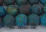 CAG9496 15.5 inches 12mm round matte blue crazy lace agate beads