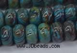 CAG9501 15.5 inches 6*10mm rondelle blue crazy lace agate beads