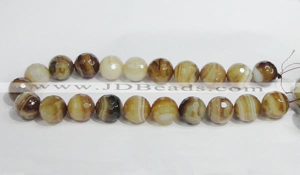 CAG951 16 inches 20mm faceted round madagascar agate gemstone beads