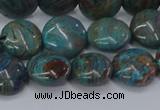 CAG9514 15.5 inches 12mm flat round blue crazy lace agate beads