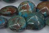 CAG9517 15.5 inches 18mm flat round blue crazy lace agate beads