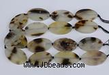 CAG9533 15.5 inches 30*50mm oval grey agate gemstone beads