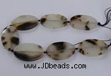 CAG9534 15.5 inches 35*55mm oval grey agate gemstone beads