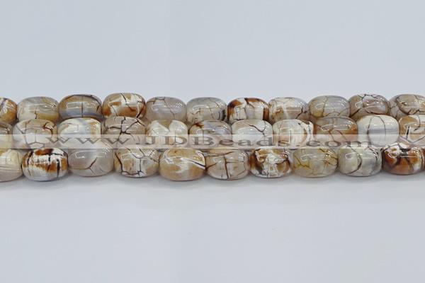 CAG9540 15.5 inches 13*18mm drum dragon veins agate beads