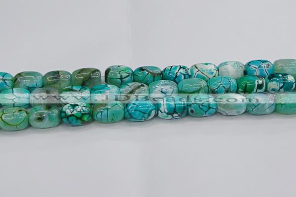 CAG9546 15.5 inches 13*18mm drum dragon veins agate beads