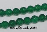 CAG955 15.5 inches 8mm faceted round green agate gemstone beads