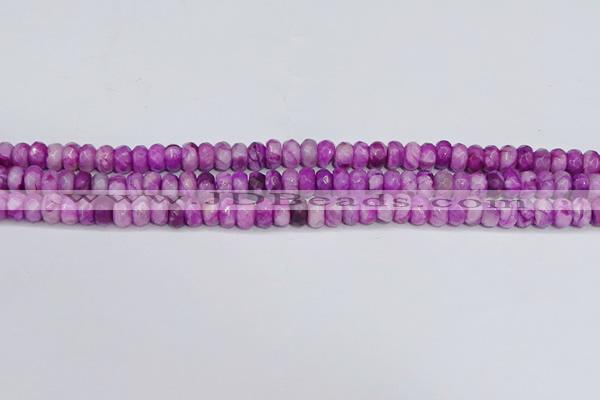 CAG9572 15.5 inches 4*6mm faceted rondelle crazy lace agate beads