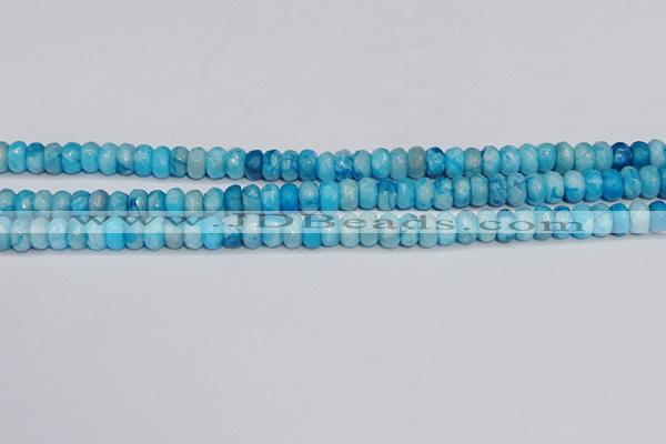 CAG9577 15.5 inches 4*6mm faceted rondelle crazy lace agate beads