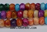 CAG9584 15.5 inches 4*6mm faceted rondelle crazy lace agate beads