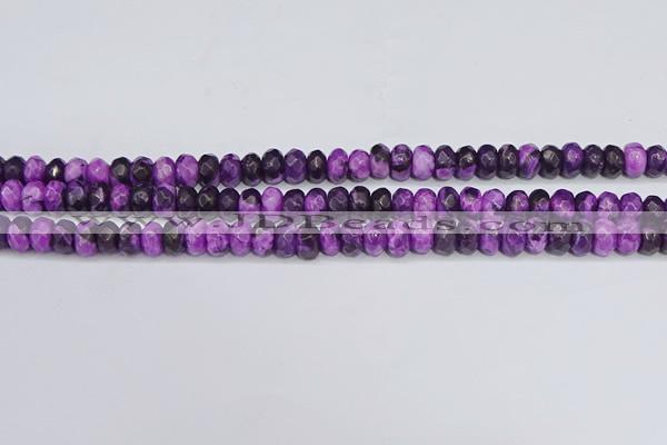 CAG9588 15.5 inches 5*8mm faceted rondelle crazy lace agate beads