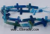 CAG9630 15.5 inches 32*48mm - 35*50mm cross dragon veins agate beads