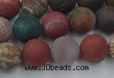 CAG9668 15.5 inches 10mm round matte ocean agate beads wholesale