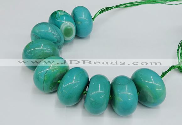 CAG9685 7.5 inches 20*35mm rondelle agate gemstone beads