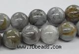 CAG974 15.5 inches 12mm round bamboo leaf agate gemstone beads