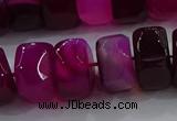 CAG9779 15.5 inches 8*16mm faceted rondelle agate gemstone beads