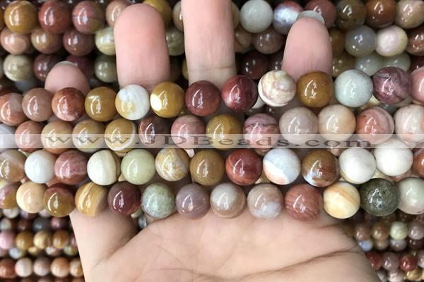 CAG9807 15.5 inches 10mm round wood agate beads wholesale