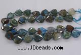 CAG9820 18*20mm - 25*30mm faceted freefrom dragon veins agate beads