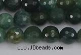 CAG9825 15.5 inches 8mm faceted round moss agate beads