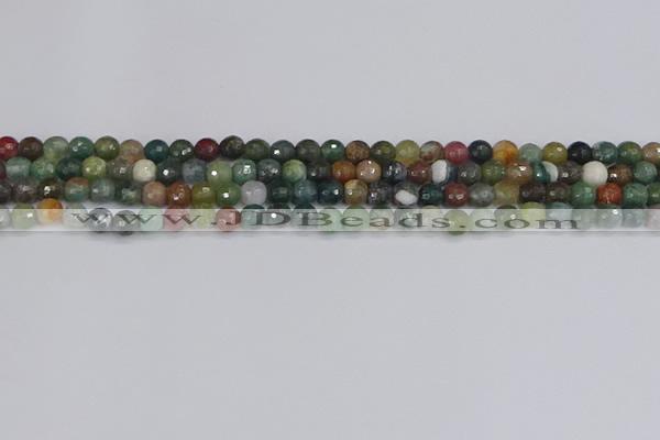 CAG9830 15.5 inches 4mm faceted round Indian agate beads