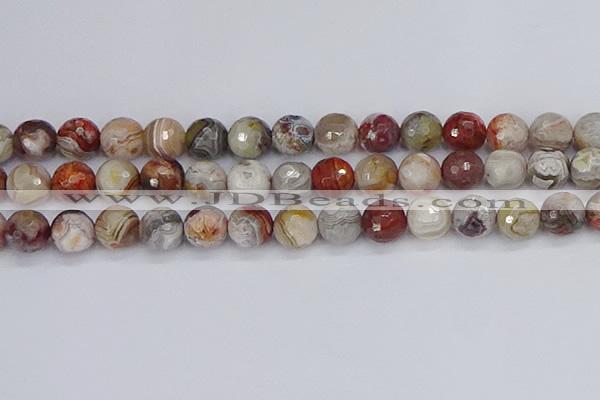 CAG9864 15.5 inches 12mm faceted round Mexican crazy lace agate beads