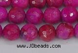 CAG9877 15.5 inches 8mm faceted round fuchsia crazy lace agate beads