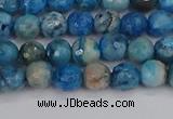 CAG9882 15.5 inches 4mm faceted round blue crazy lace agate beads