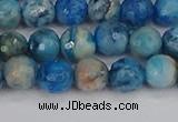 CAG9883 15.5 inches 6mm faceted round blue crazy lace agate beads