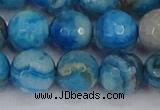 CAG9886 15.5 inches 12mm faceted round blue crazy lace agate beads