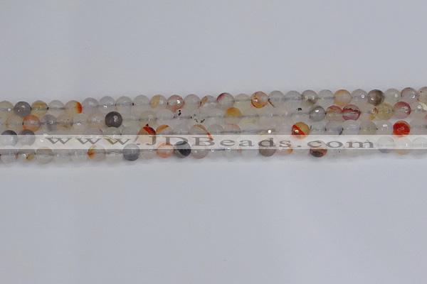 CAG9889 15.5 inches 4mm faceted round dendritic agate beads