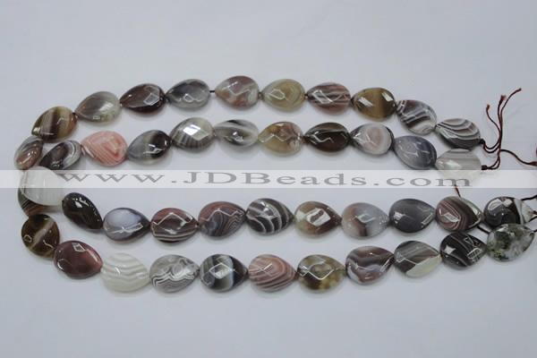 CAG989 15.5 inches 13*18mm faceted flat teardrop botswana agate beads