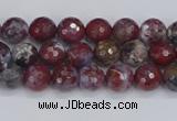 CAG9903 15.5 inches 4mm faceted round red lightning agate beads