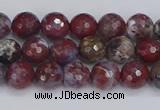 CAG9904 15.5 inches 6mm faceted round red lightning agate beads