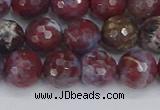 CAG9905 15.5 inches 8mm faceted round red lightning agate beads