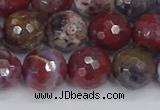 CAG9906 15.5 inches 10mm faceted round red lightning agate beads