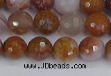 CAG9912 15.5 inches 8mm faceted round red moss agate beads