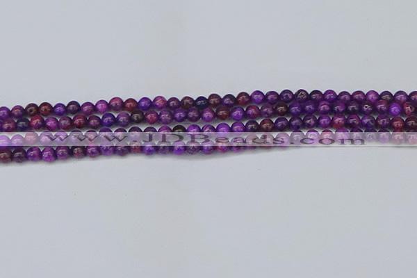 CAG9917 15.5 inches 4mm round purple crazy lace agate beads