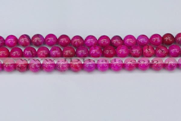 CAG9927 15.5 inches 10mm round fuchsia crazy lace agate beads