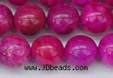 CAG9928 15.5 inches 12mm round fuchsia crazy lace agate beads