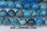 CAG9932 15.5 inches 6mm round blue crazy lace agate beads