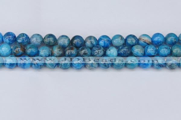 CAG9935 15.5 inches 12mm round blue crazy lace agate beads