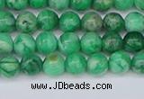 CAG9938 15.5 inches 4mm round green crazy lace agate beads