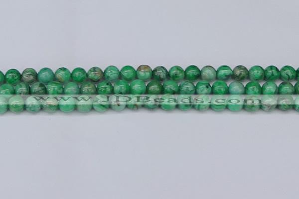 CAG9940 15.5 inches 8mm round green crazy lace agate beads