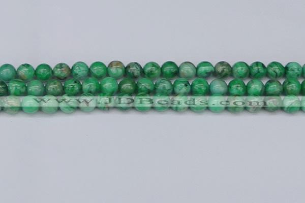 CAG9941 15.5 inches 10mm round green crazy lace agate beads