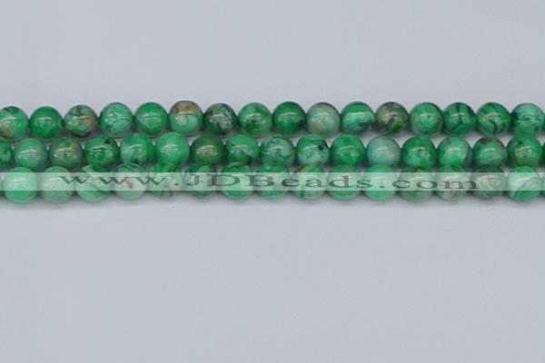 CAG9942 15.5 inches 12mm round green crazy lace agate beads