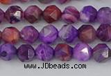 CAG9945 15.5 inches 6mm faceted nuggets purple crazy lace agate beads