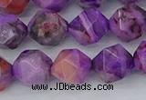 CAG9947 15.5 inches 10mm faceted nuggets purple crazy lace agate beads