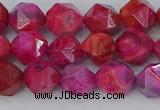 CAG9952 15.5 inches 8mm faceted nuggets fuchsia crazy lace agate beads