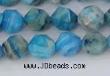 CAG9958 15.5 inches 8mm faceted nuggets blue crazy lace agate beads