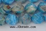 CAG9959 15.5 inches 10mm faceted nuggets blue crazy lace agate beads