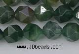 CAG9970 15.5 inches 8mm faceted nuggets moss agate beads